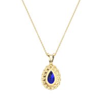 Pear Drop Halo Simple Necklace