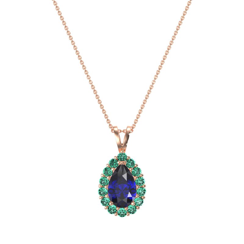 Pear Drop Halo Simple Necklace