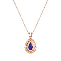 Pear Drop Halo Simple Necklace