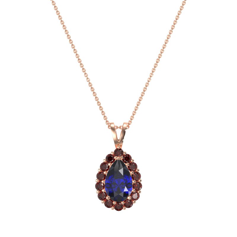 Pear Drop Halo Simple Necklace