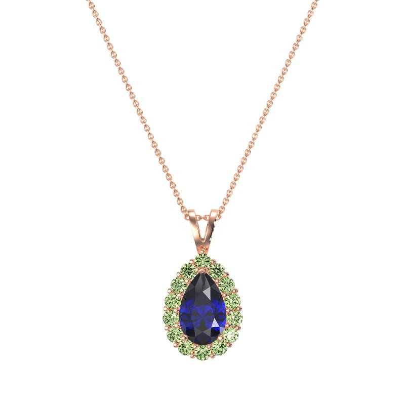 Pear Drop Halo Simple Necklace
