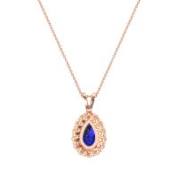 Pear Drop Halo Simple Necklace