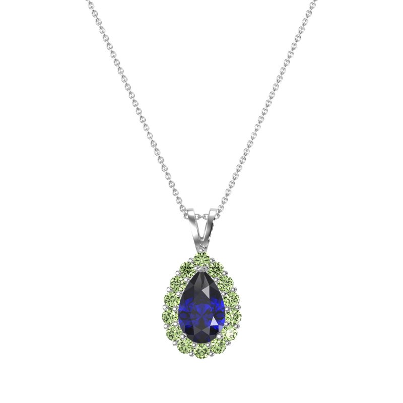 Pear Drop Halo Simple Necklace