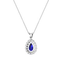 Pear Drop Halo Simple Necklace