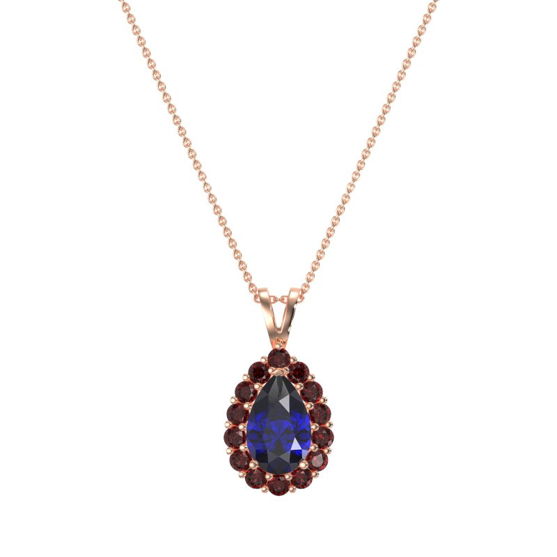 Pear Drop Halo Simple Necklace