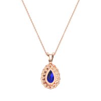 Pear Drop Halo Simple Necklace
