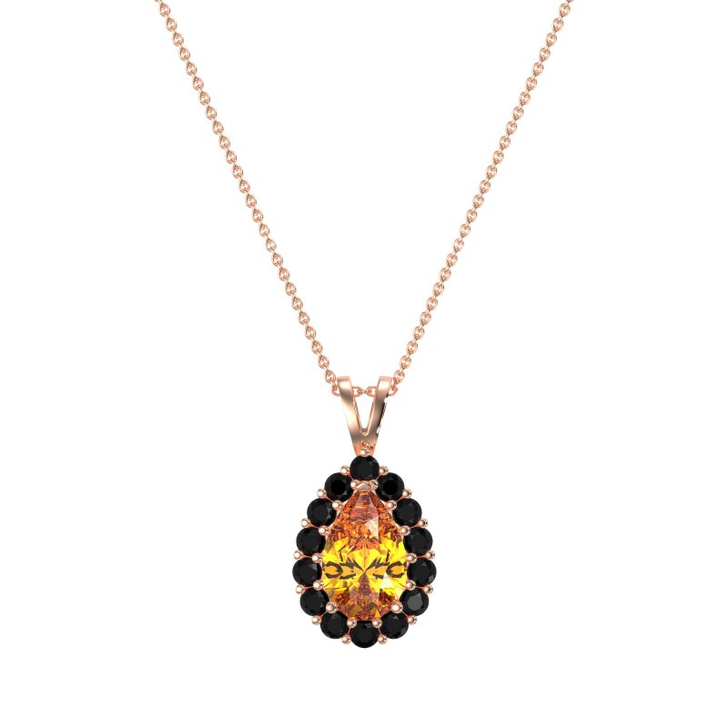 Pear Drop Halo Simple Necklace