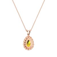 Pear Drop Halo Simple Necklace