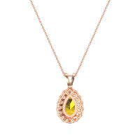 Pear Drop Halo Simple Necklace
