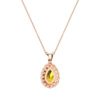 Pear Drop Halo Simple Necklace