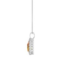 Pear Drop Halo Simple Necklace
