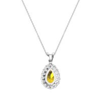 Pear Drop Halo Simple Necklace