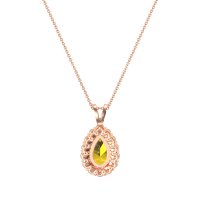 Pear Drop Halo Simple Necklace