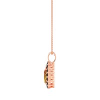 Pear Drop Halo Simple Necklace