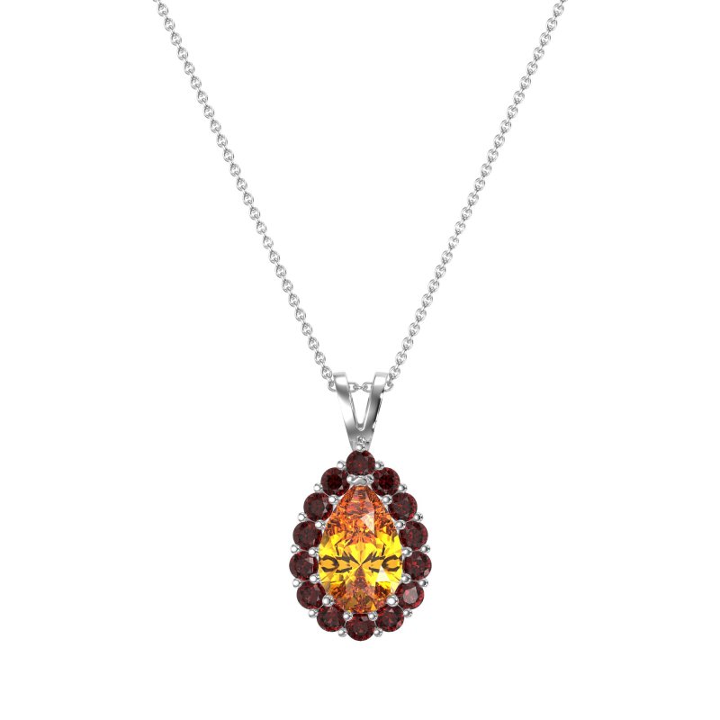 Pear Drop Halo Simple Necklace