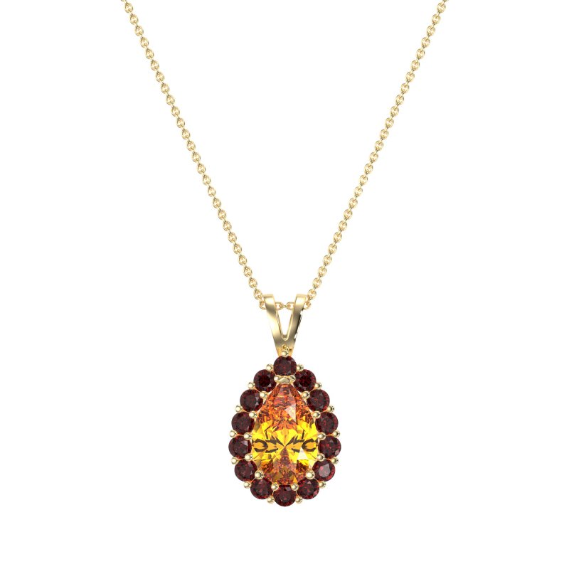 Pear Drop Halo Simple Necklace