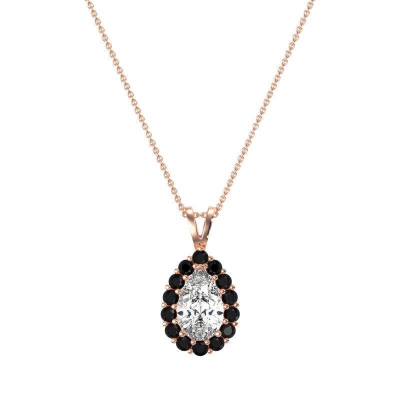 Pear Drop Halo Simple Necklace