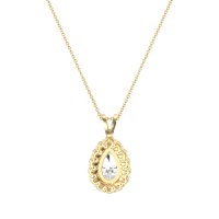 Pear Drop Halo Simple Necklace