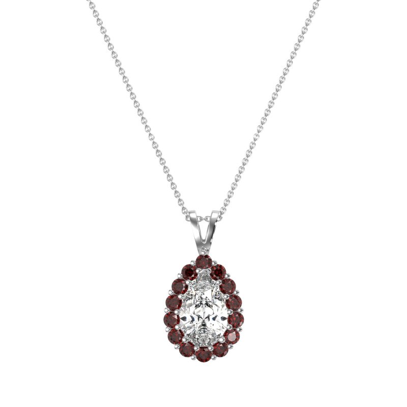 Pear Drop Halo Simple Necklace