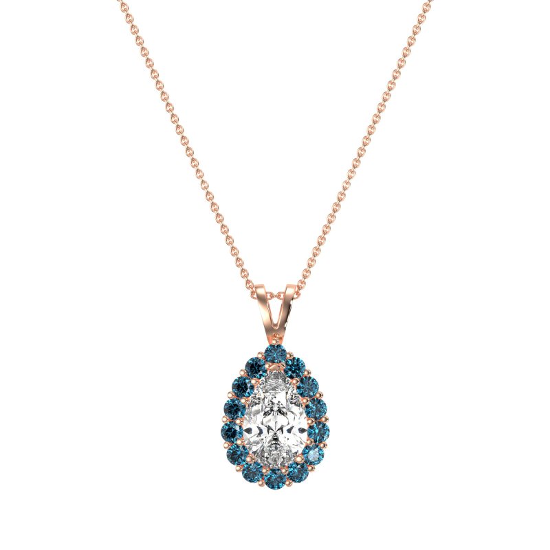 Pear Drop Halo Simple Necklace