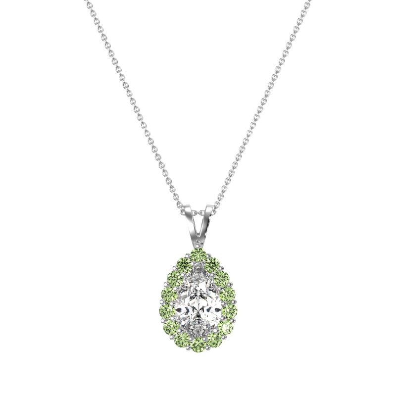 Pear Drop Halo Simple Necklace