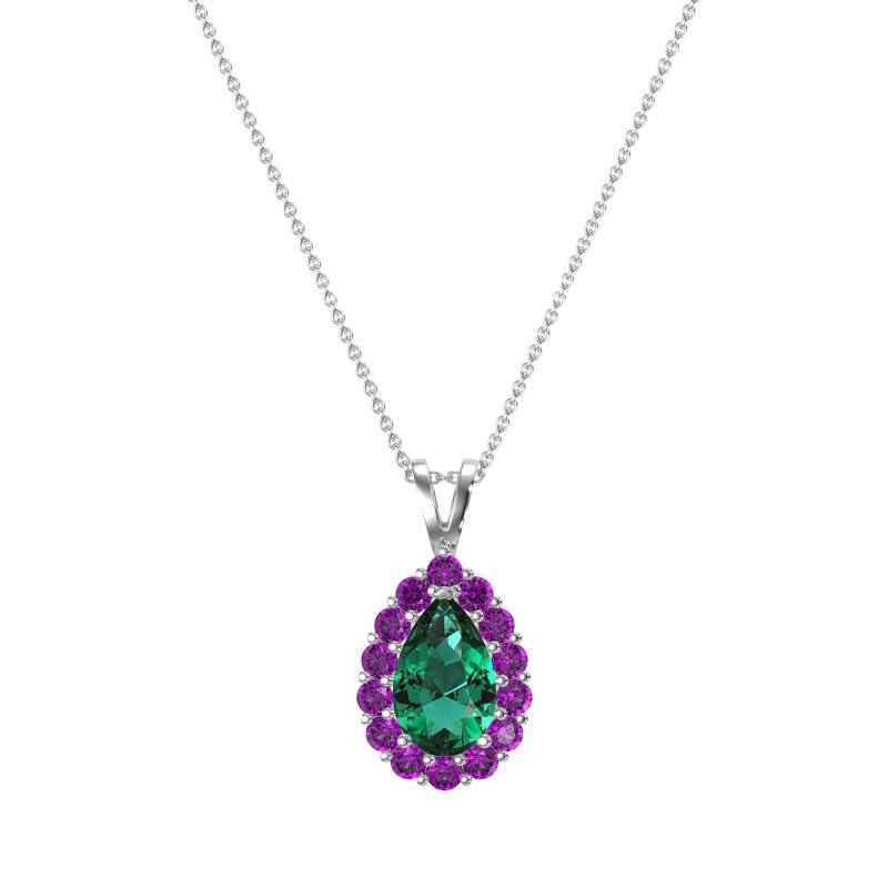 Pear Drop Halo Simple Necklace