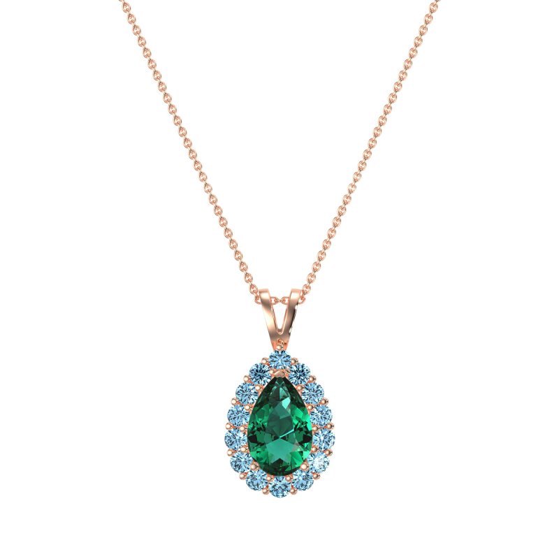 Pear Drop Halo Simple Necklace