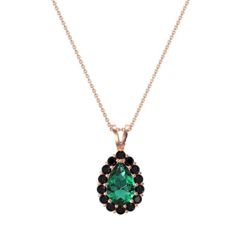 Pear Drop Halo Simple Necklace