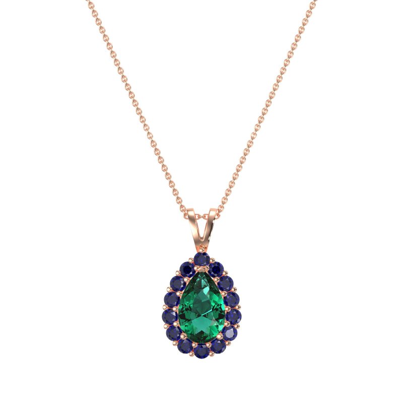 Pear Drop Halo Simple Necklace