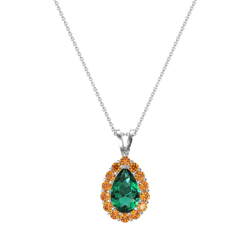 Pear Drop Halo Simple Necklace