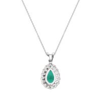 Pear Drop Halo Simple Necklace