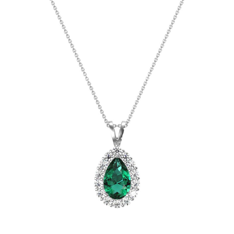 Pear Drop Halo Simple Necklace
