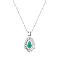 Pear Drop Halo Simple Necklace