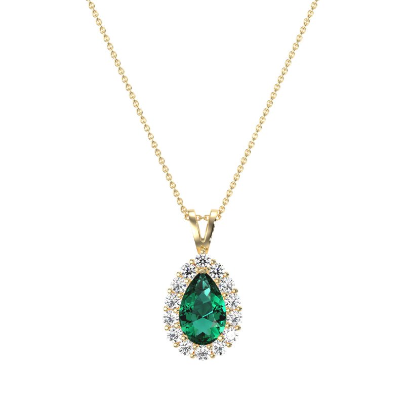Pear Drop Halo Simple Necklace