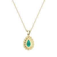 Pear Drop Halo Simple Necklace