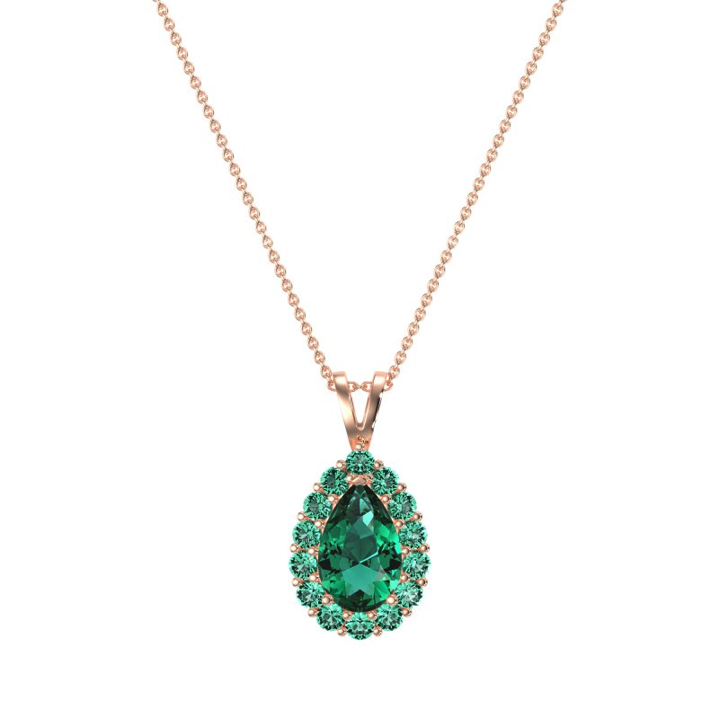 Pear Drop Halo Simple Necklace