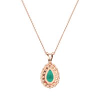 Pear Drop Halo Simple Necklace