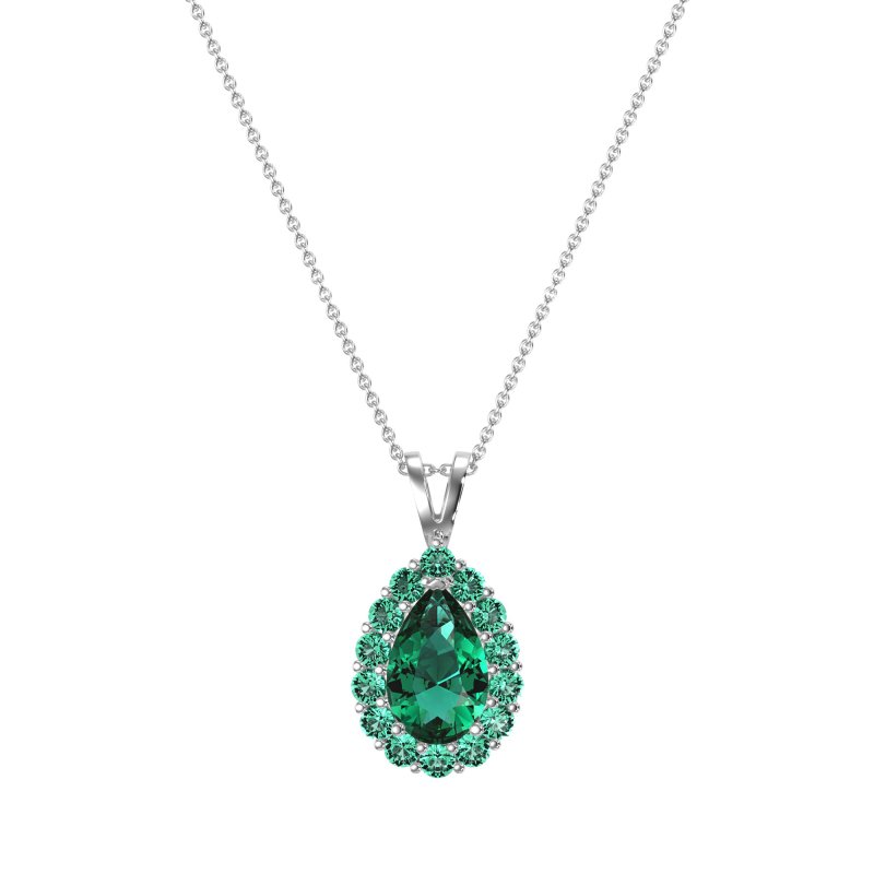 Pear Drop Halo Simple Necklace