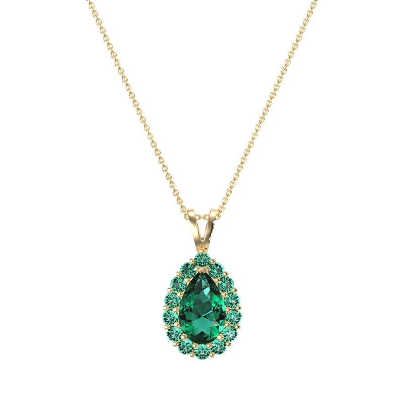 Pear Drop Halo Simple Necklace