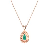 Pear Drop Halo Simple Necklace