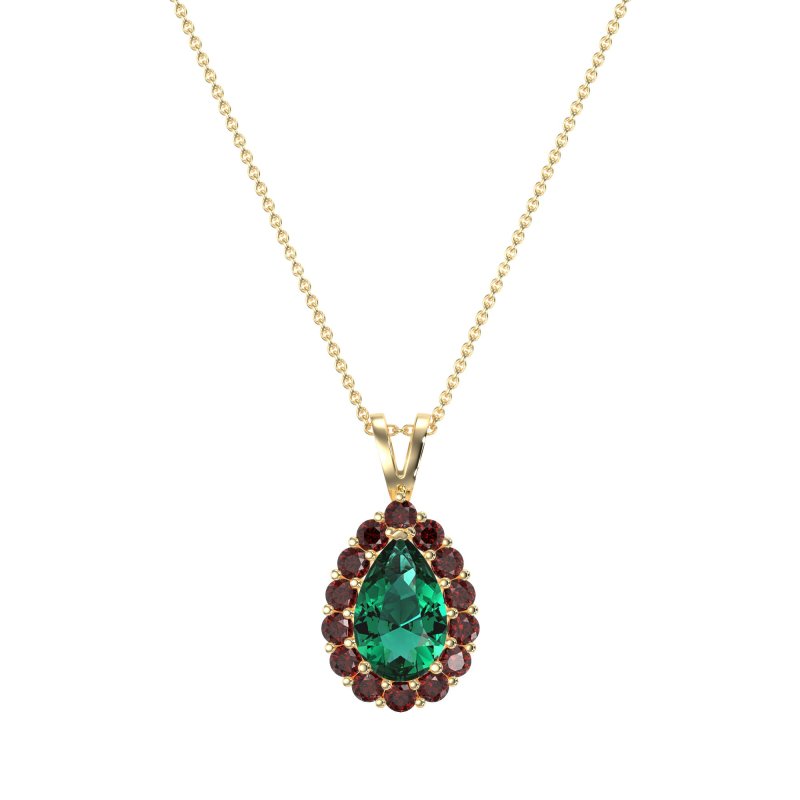 Pear Drop Halo Simple Necklace