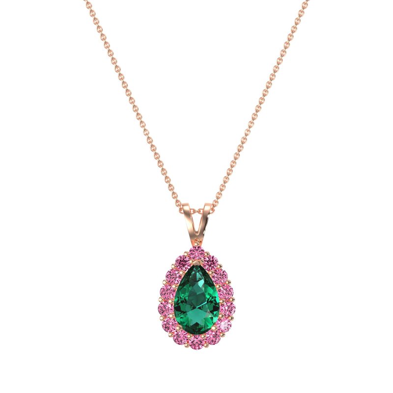Pear Drop Halo Simple Necklace