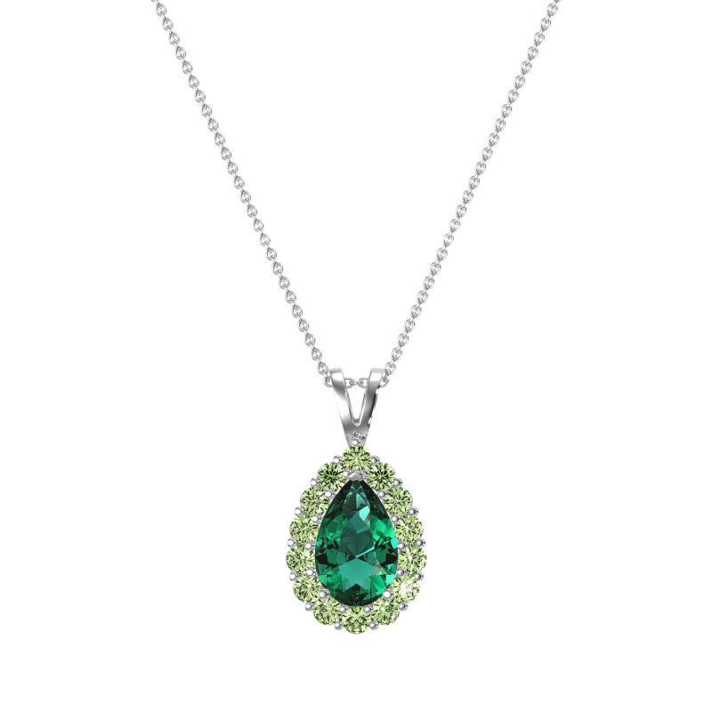 Pear Drop Halo Simple Necklace