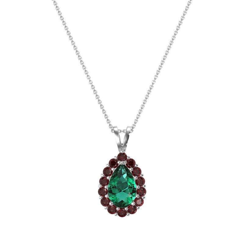 Pear Drop Halo Simple Necklace