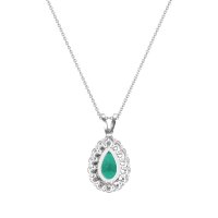 Pear Drop Halo Simple Necklace