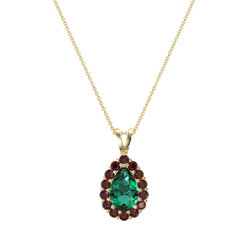 Pear Drop Halo Simple Necklace