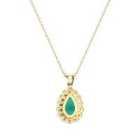 Pear Drop Halo Simple Necklace