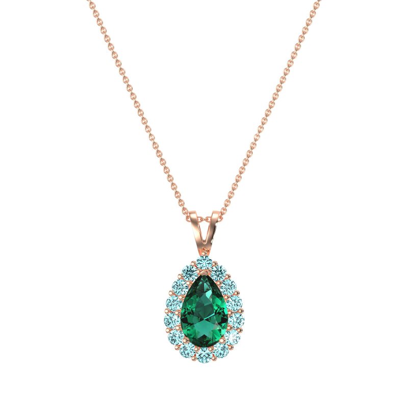 Pear Drop Halo Simple Necklace