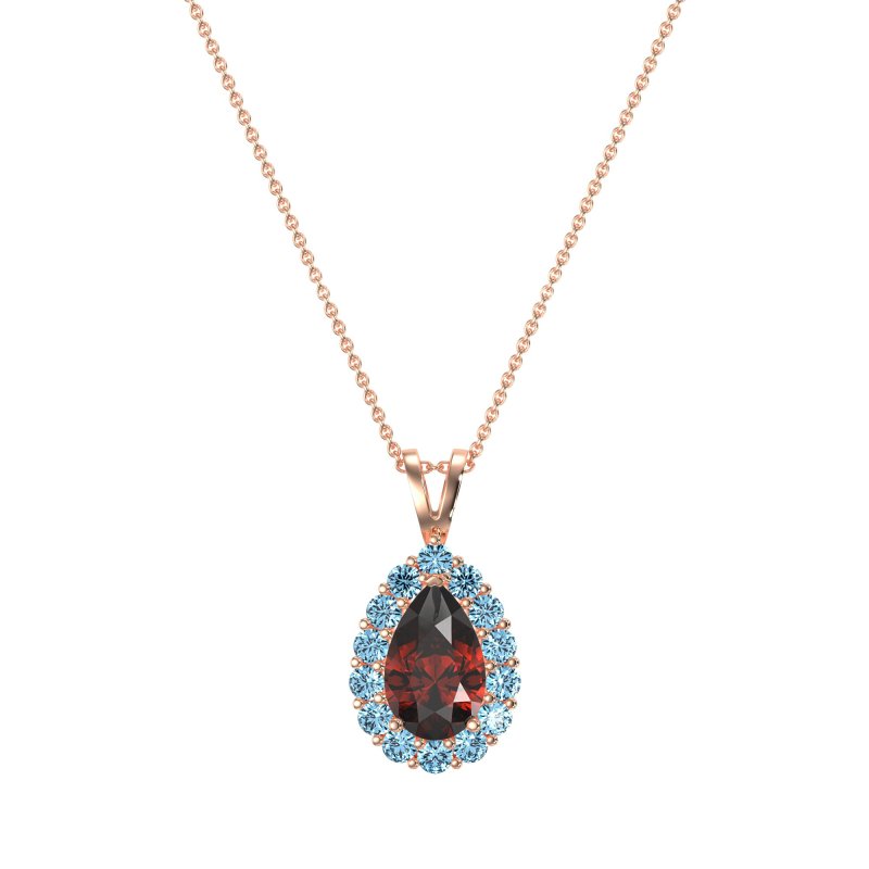 Pear Drop Halo Simple Necklace