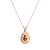 Pear Drop Halo Simple Necklace